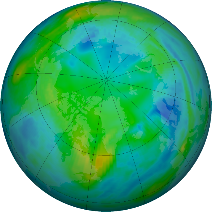 Arctic ozone map for 30 October 1983
